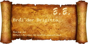 Bröder Brigitta névjegykártya